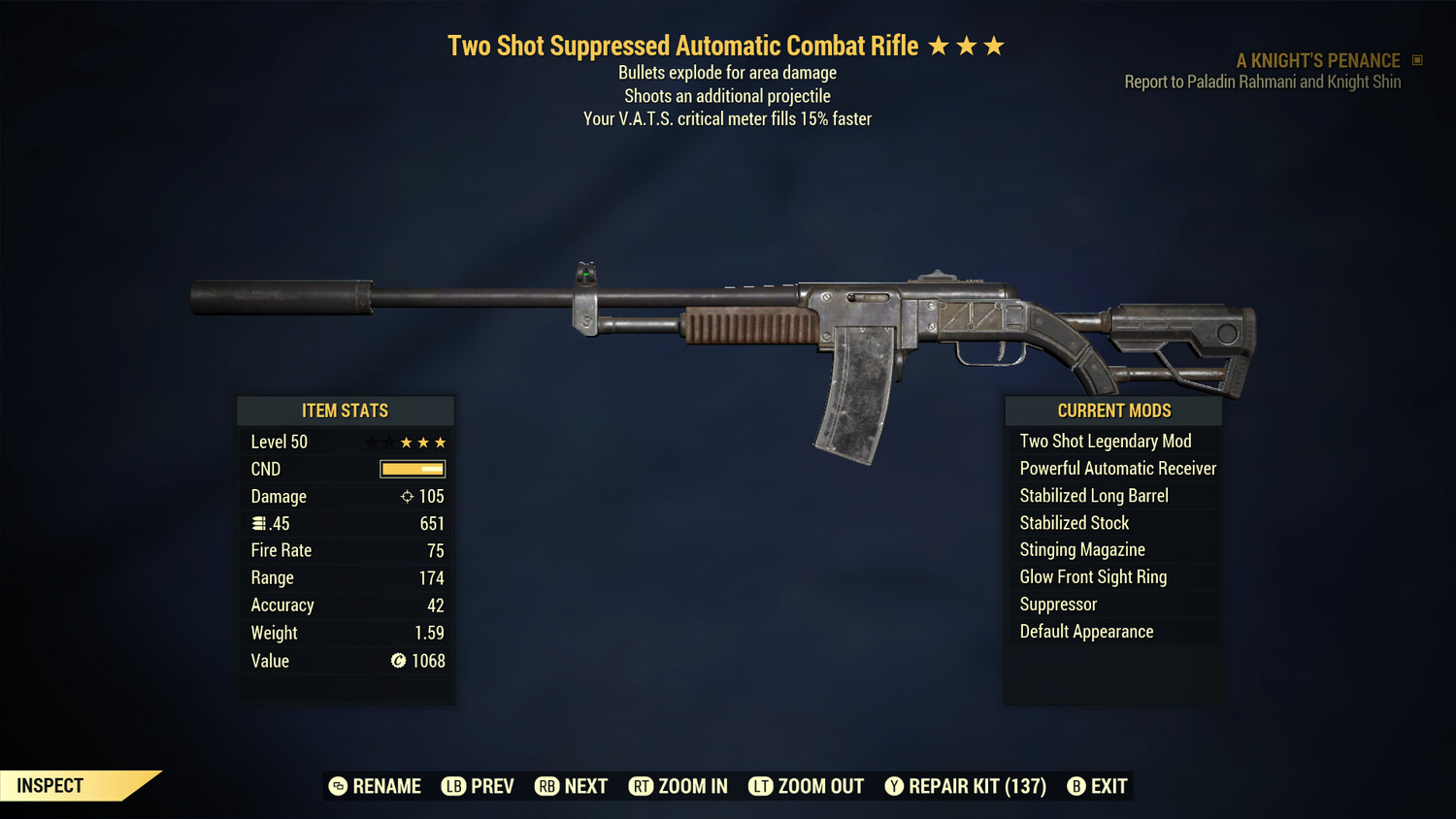 Two Shot Explosive 15 Combat Rifle