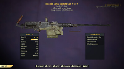 Bloodied Explosive Dur 50 Cal Machine Gun Lvl 25