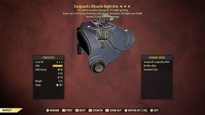 Vanguard Explosive Cavalier Ultracite Right Arm