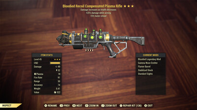 Bloodied 25/15  Plasma Rifle 