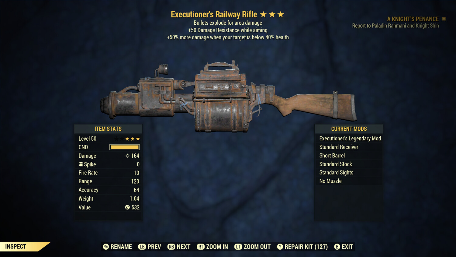 Executioners Explosive 50 Railway Rifle