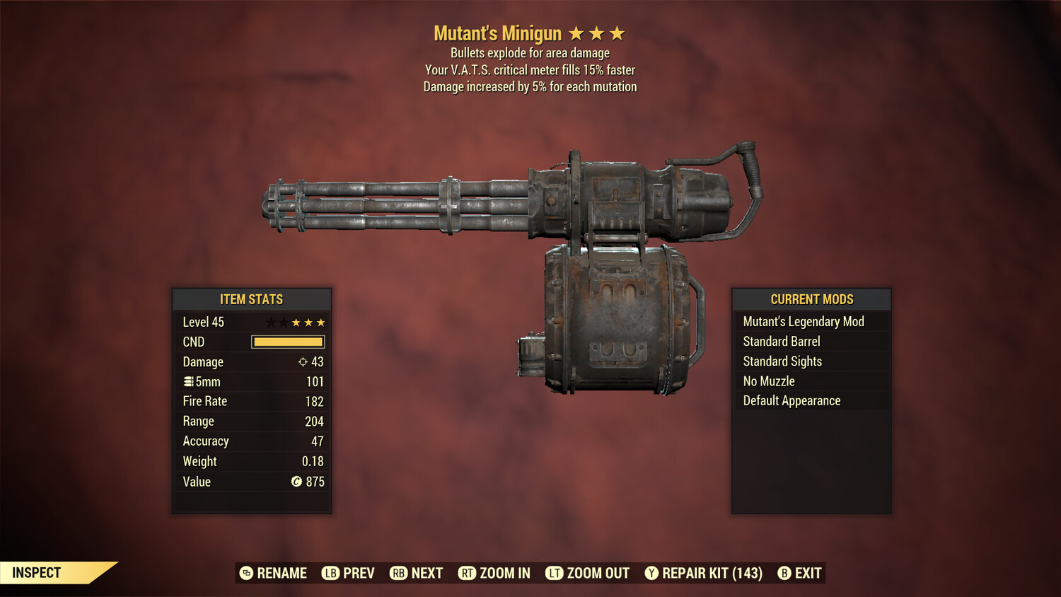 Mutant Explosive 15c Minigun