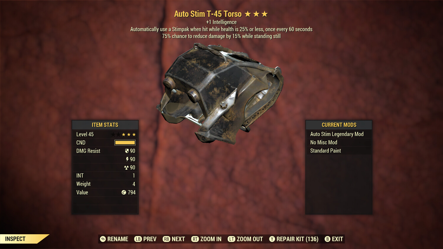 Auto Stim Intel Sentinel T45 Torso