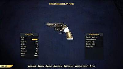 Legacy Gilded .44 Pistol Unperked