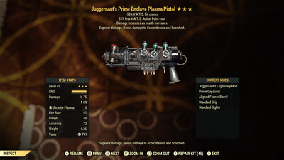 Juggernaut 50/25 Enclave Plasma Pistol With Flamer Barrel