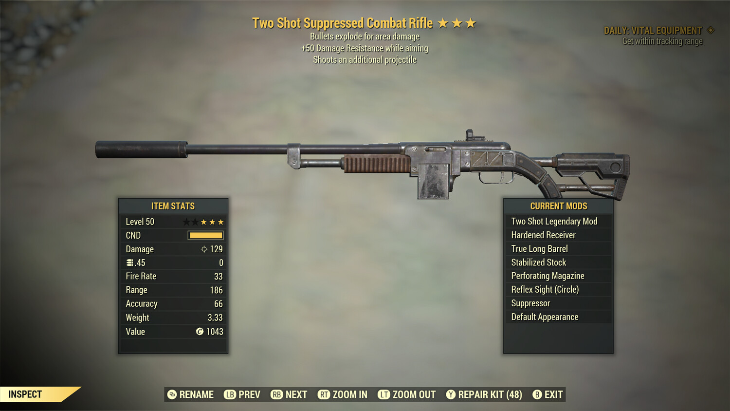 Two Shot Explosive 50 Combat Rifle