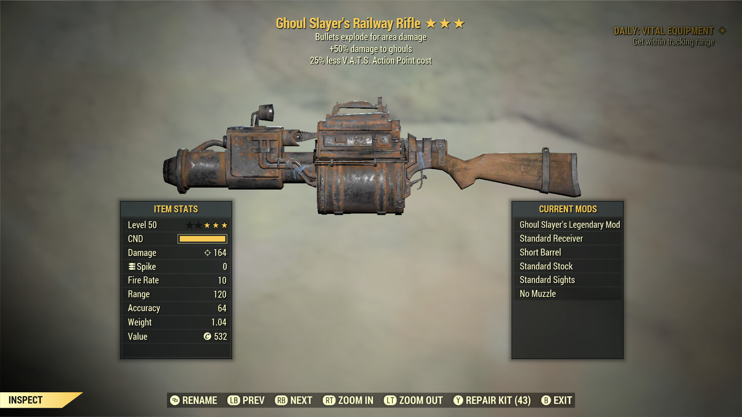 Ghoul Slayers Explosive 25 Railway Rifle