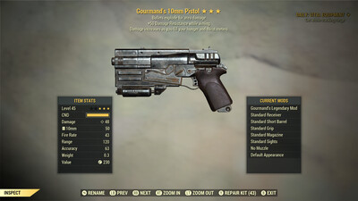 Gourmand Explosive 50 10mm Pistol