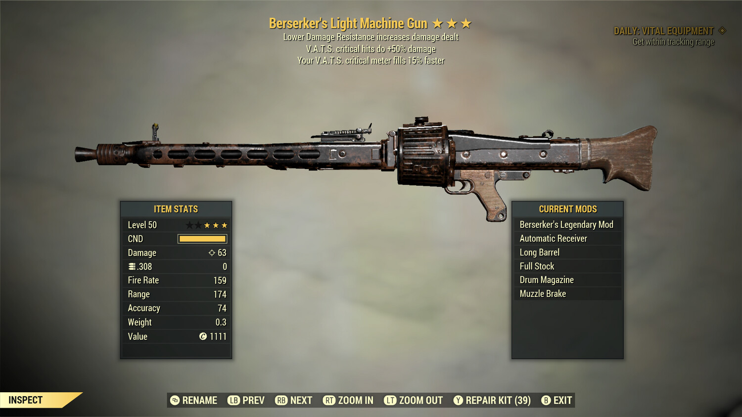 Berserker 50/15 Light Machine Gun