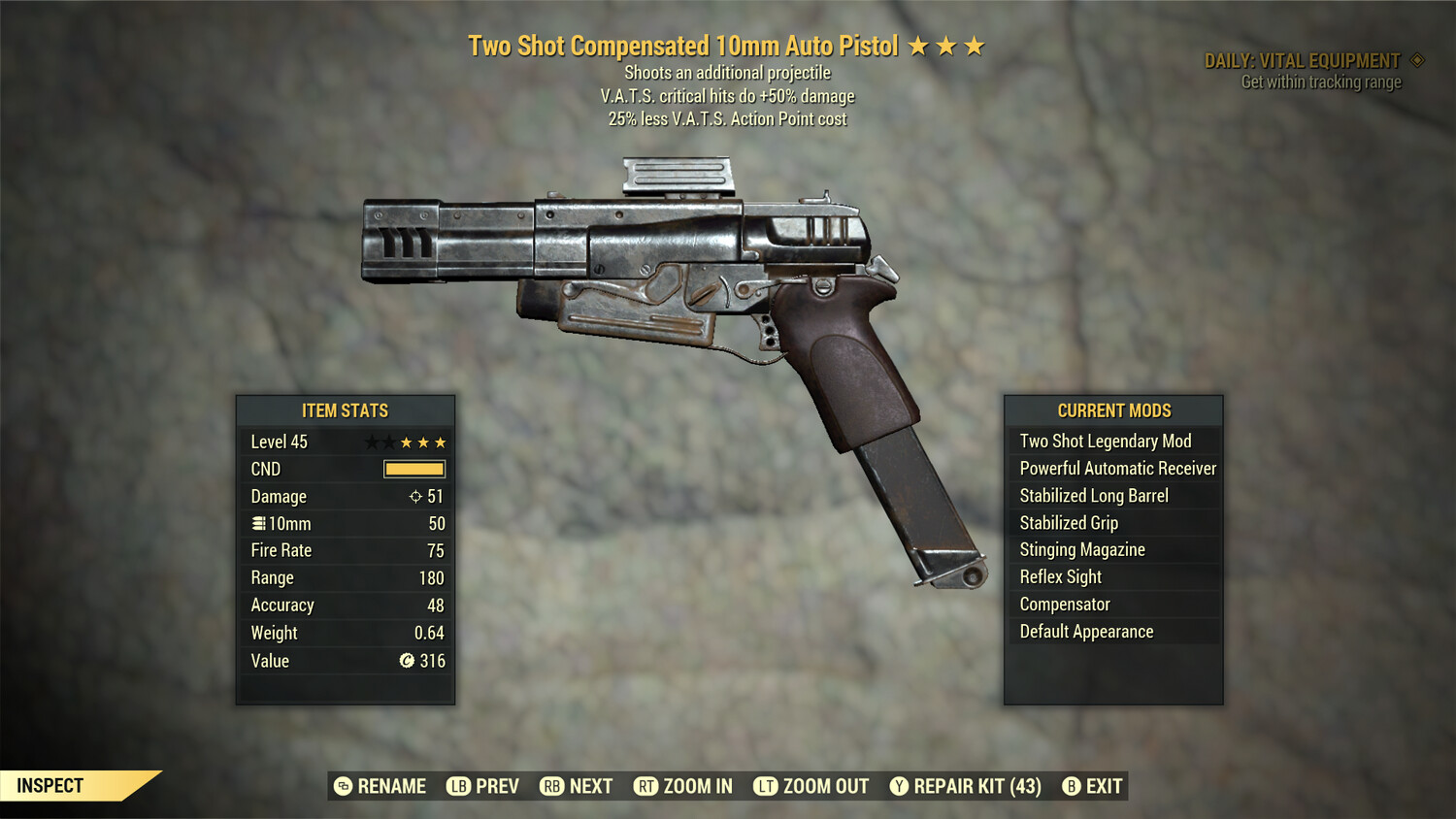 Two Shot 50/25 10mm Pistol