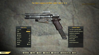 Two Shot 50/25 10mm Pistol