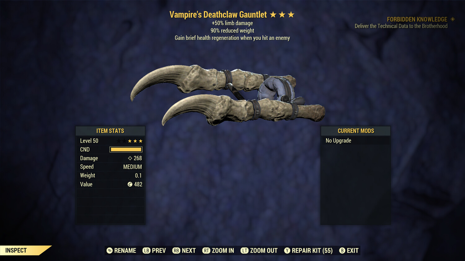 Vampire 50/90 Deathclaw Gauntlet
