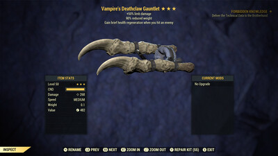 Vampire 50/90 Deathclaw Gauntlet