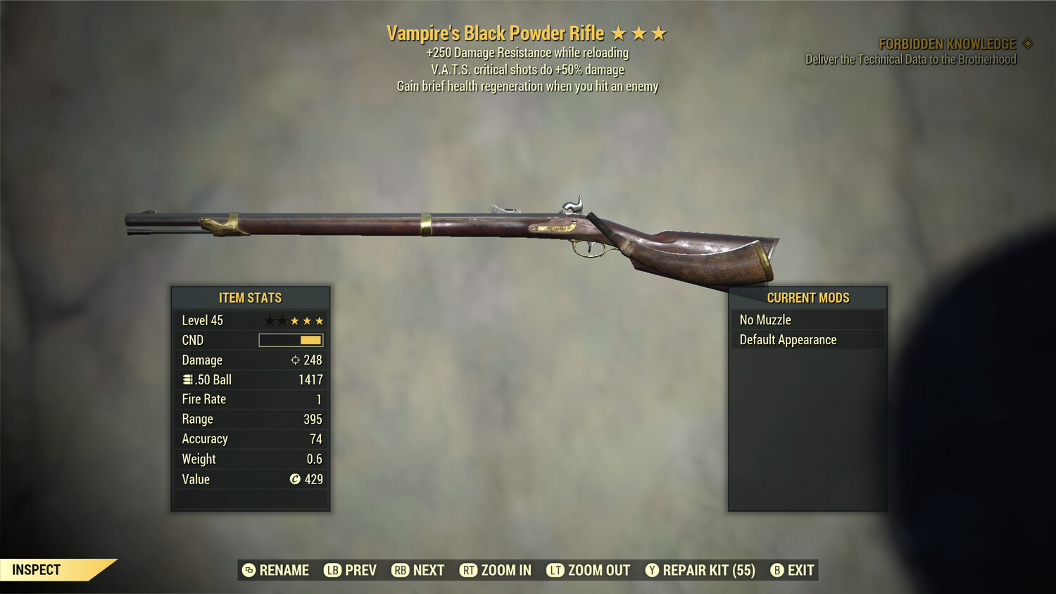 Vampire 50/250 Black Powder Rifle