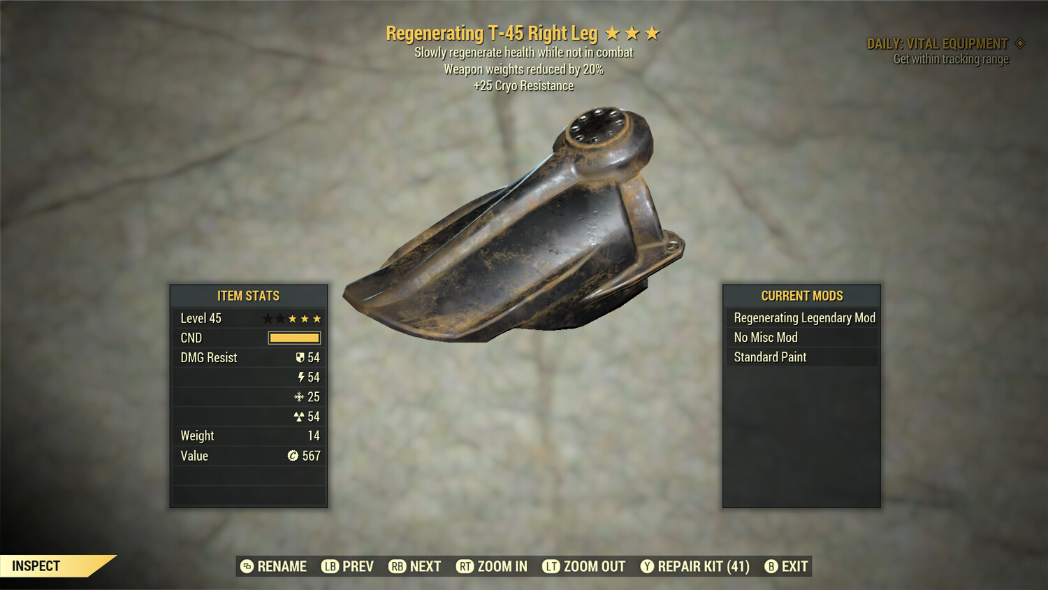 Regenerating CR WWR T45 RL