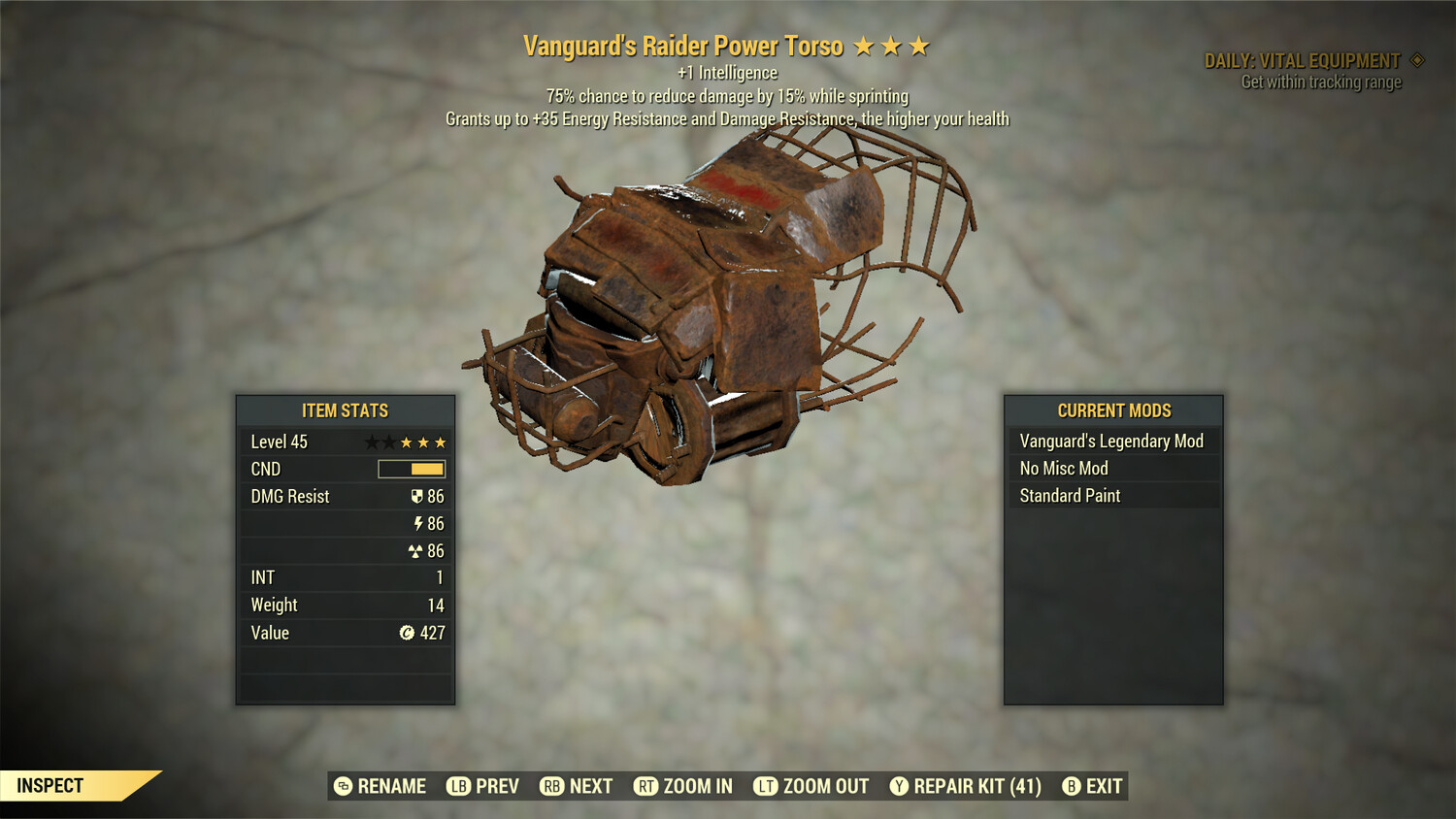 Vanguard 1I Cavalier Raider Torso