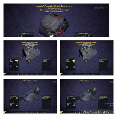 Assassins Explosive Sentinel Ultracite Matching Full Set With Legacy’s Ultracite Jetpack Helmet