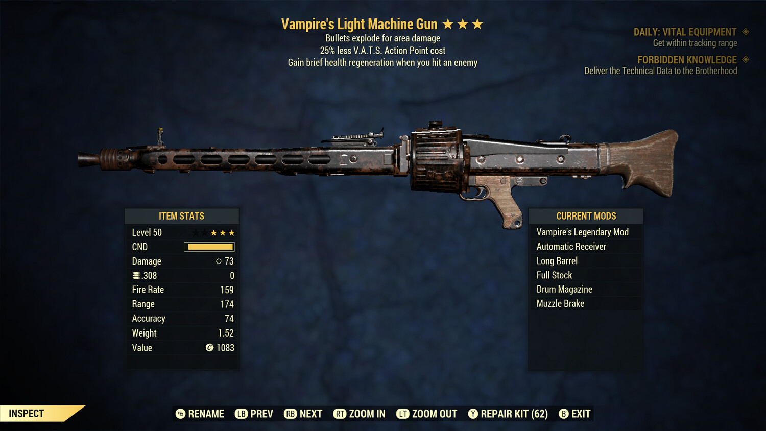Vampire Explosive 25 Light Machine Gun