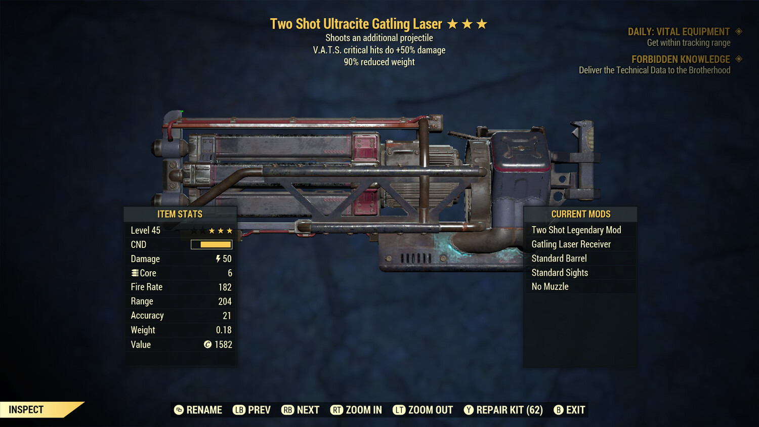 Two Shot 50/90 Gatling Laser