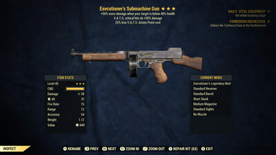 Executioners 50/25 Submachine Gun