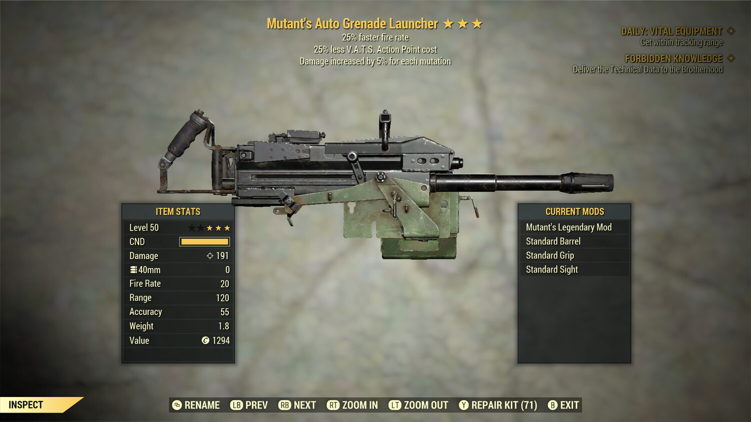 Mutants 25/25 Grenade Launcher