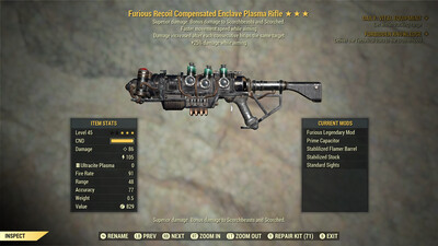 Furious 25/FMS Enclave Plasma Rifle With Flamer Barrel