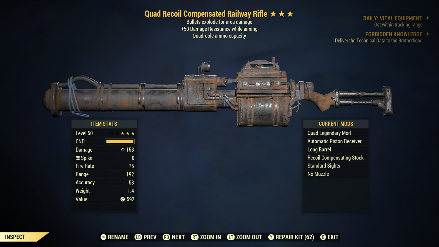 Quad Explosive 50 Railway Rifle