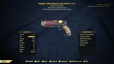 Vampire 50/25 Ultracite Laser Pistol/Rifle