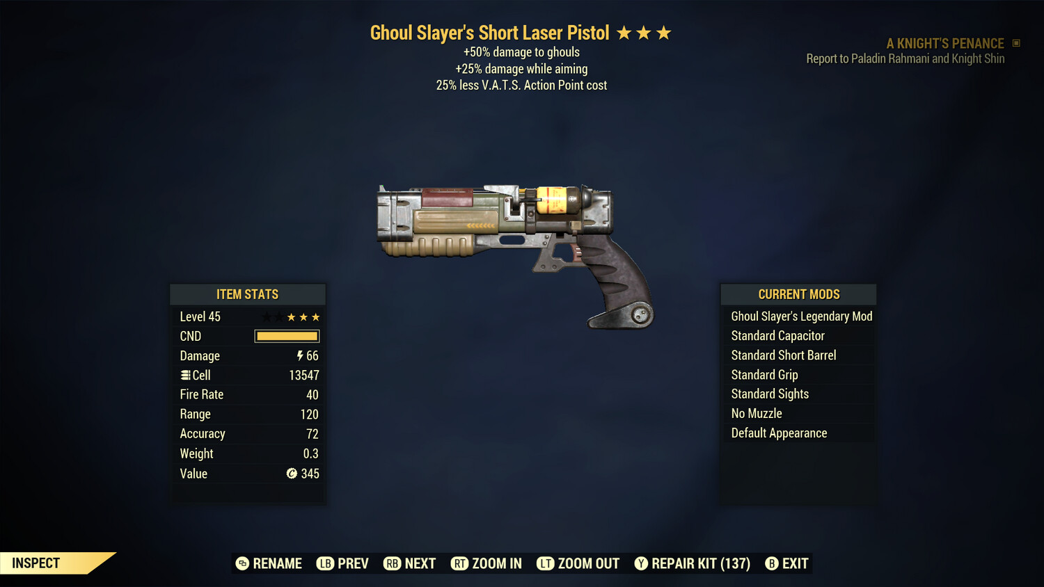 Ghoul Slayers 25/25 Laser Pistol/Rifle