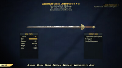 Juggernaut 50/25 Officer Sword