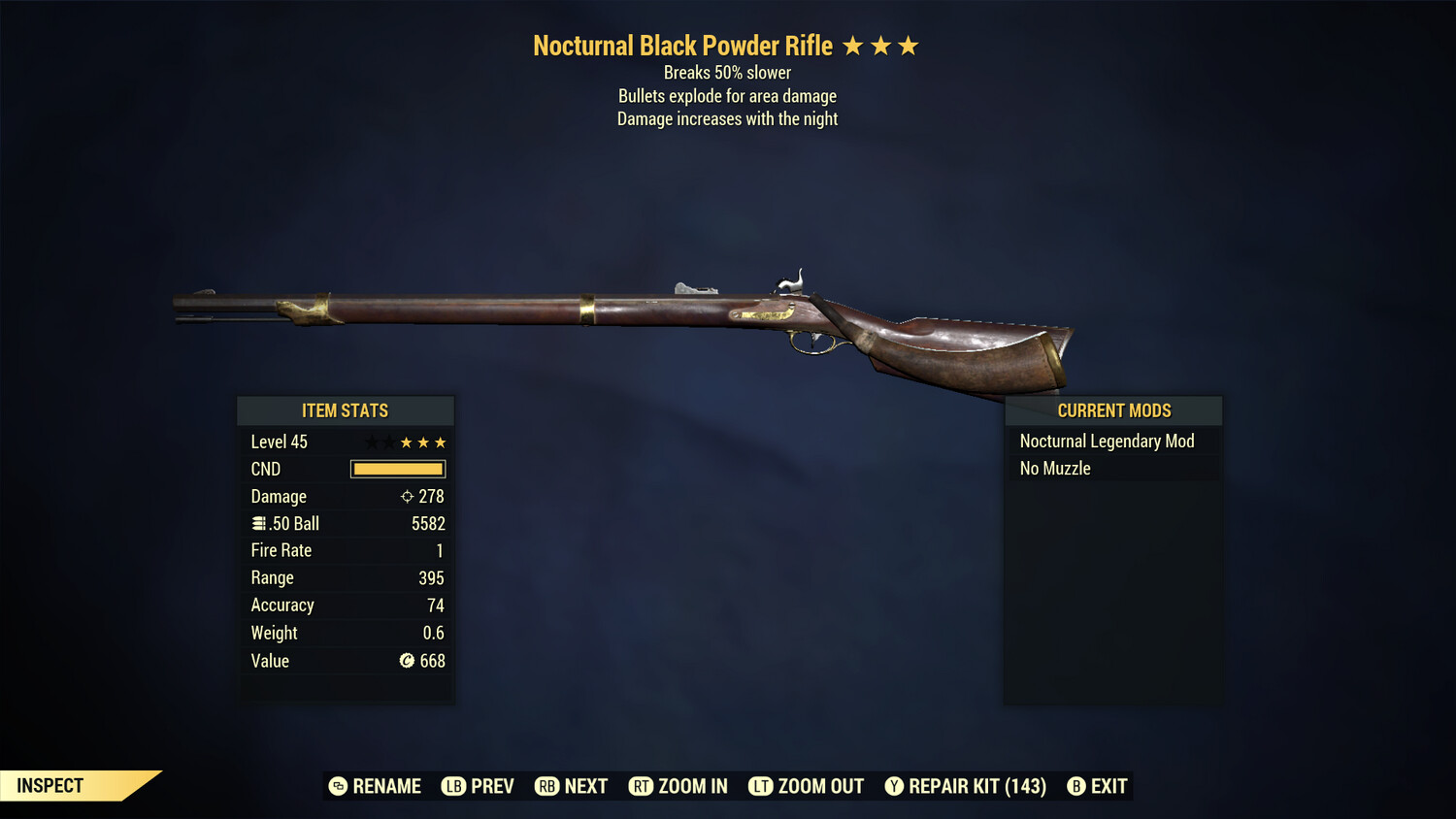 Nocturnal Explosive Durability Black Powder Rifle