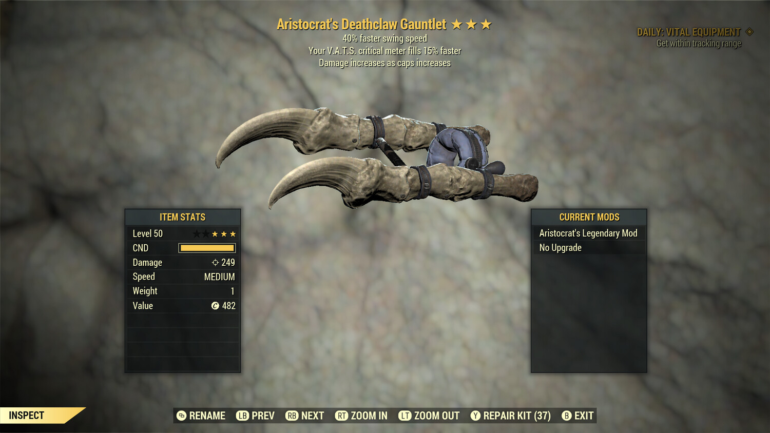 Aristocrat SS/15 Deathclaw Gauntlet