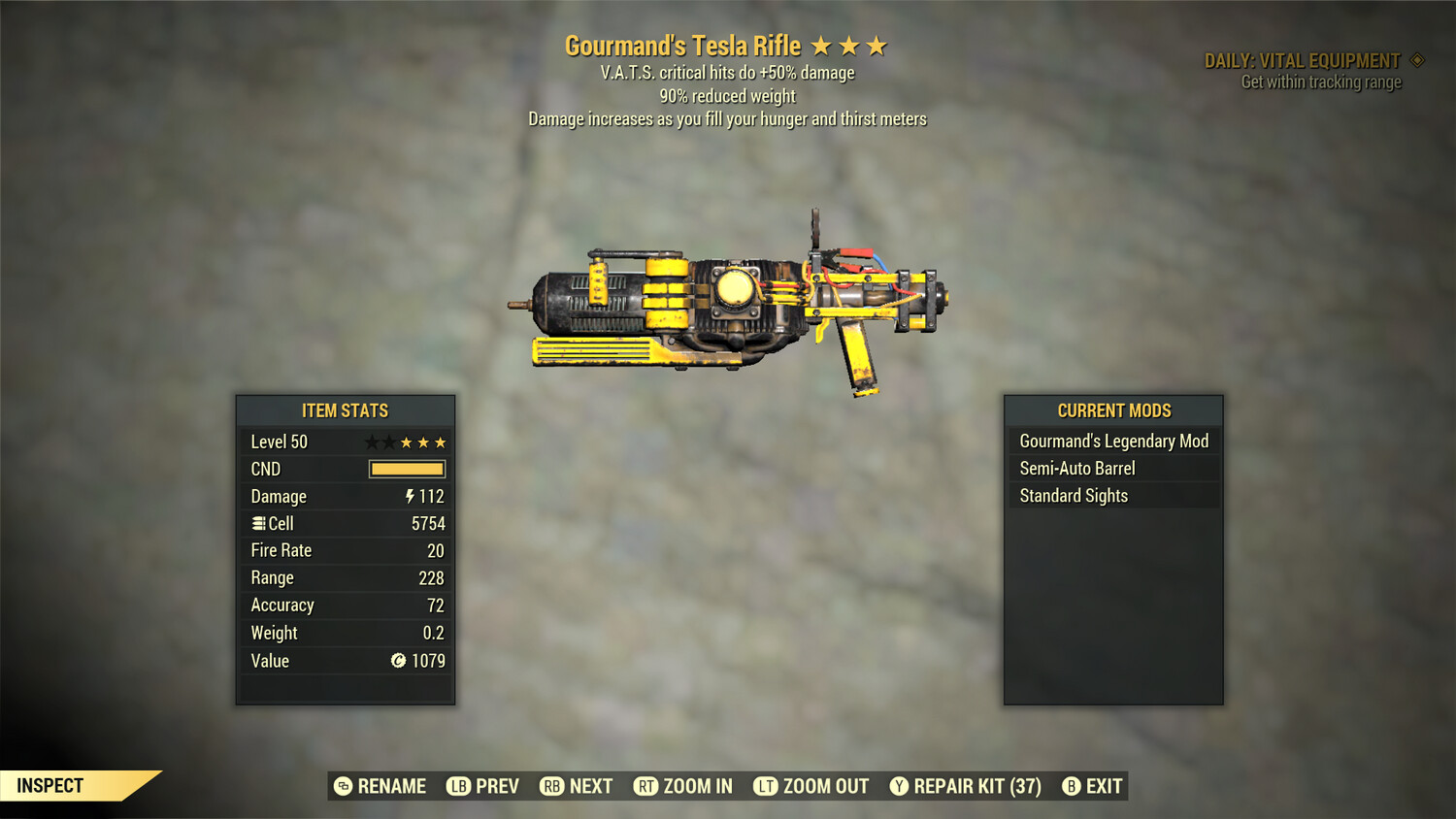 Gourmand 50/90 Tesla Rifle