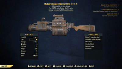 Mutant Explosive 15 Railway Rifle