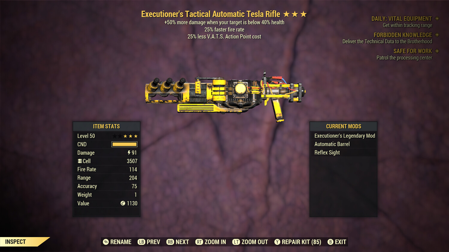 Executioners 25/25 Tesla Rifle