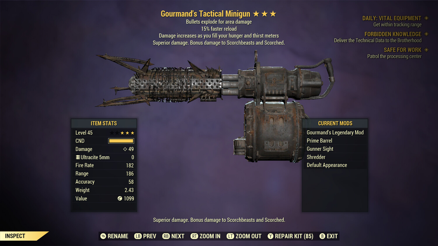 Gourmand Explosive 15 Minigun