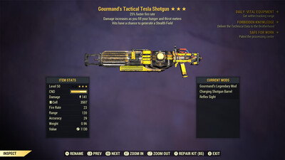 Gourmand 25/Stealth Tesla Rifle