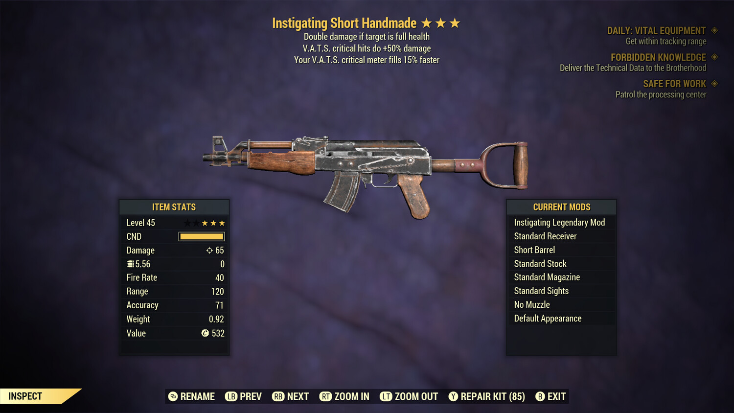 Instigating 50/15c Handmade