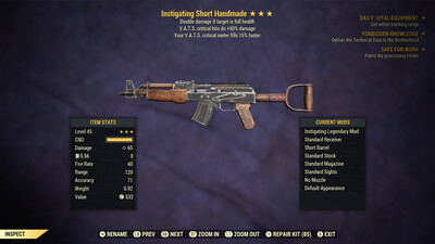 Instigating 50/15c Handmade