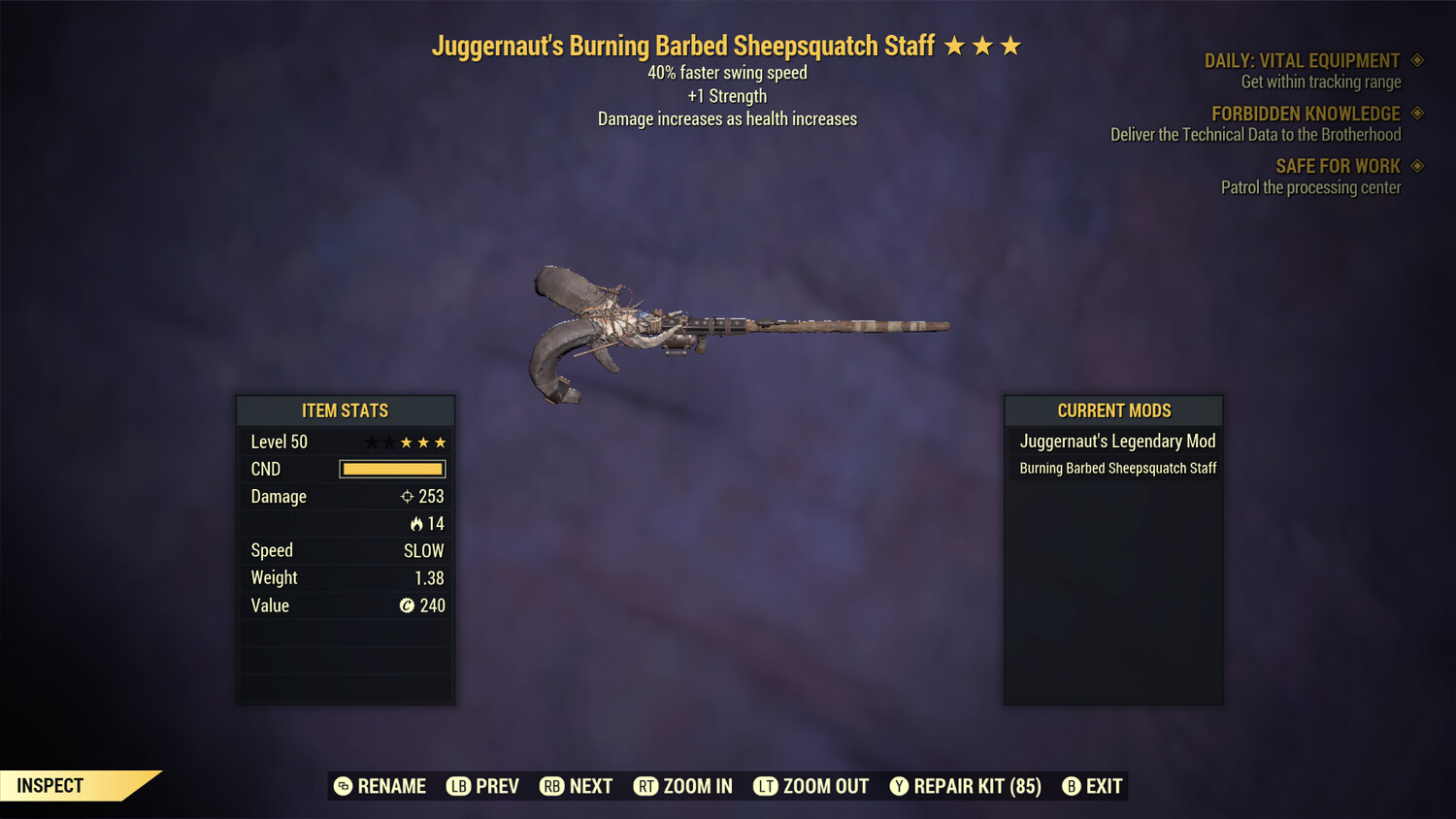 Juggernaut 1S/SS Sheepsquatch Staff 