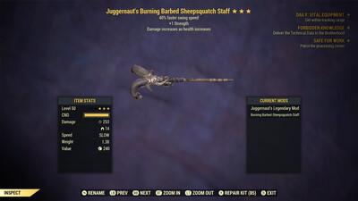 Juggernaut 1S/SS Sheepsquatch Staff 