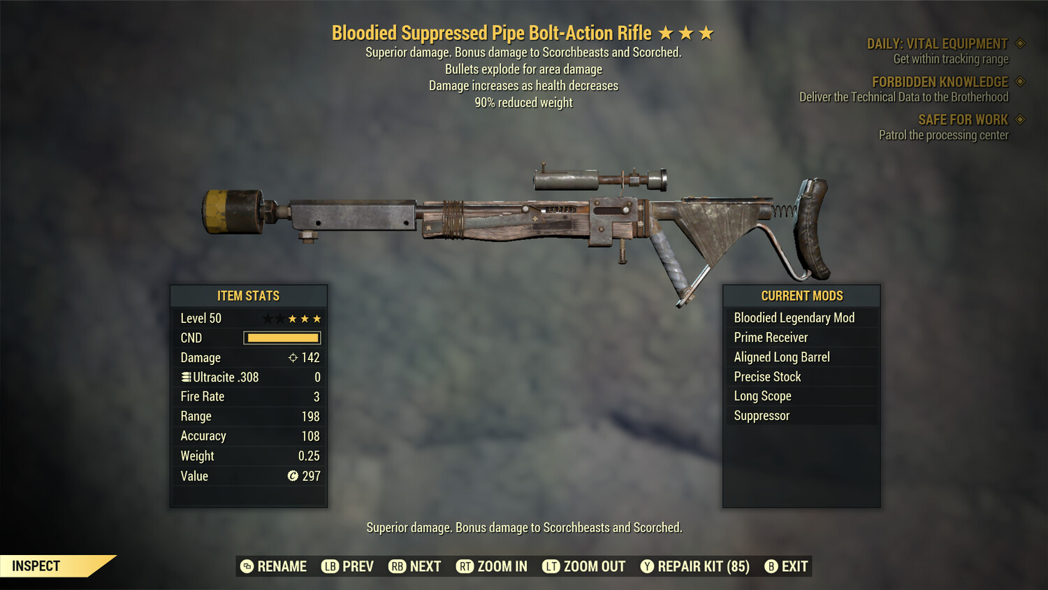 Bloodied Explosive 90 Pipe Rifle