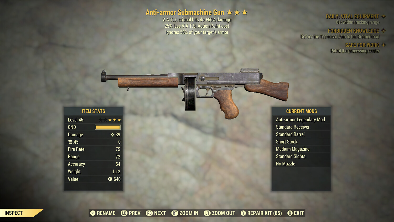 Anti Armor 50/25 Submachine Gun