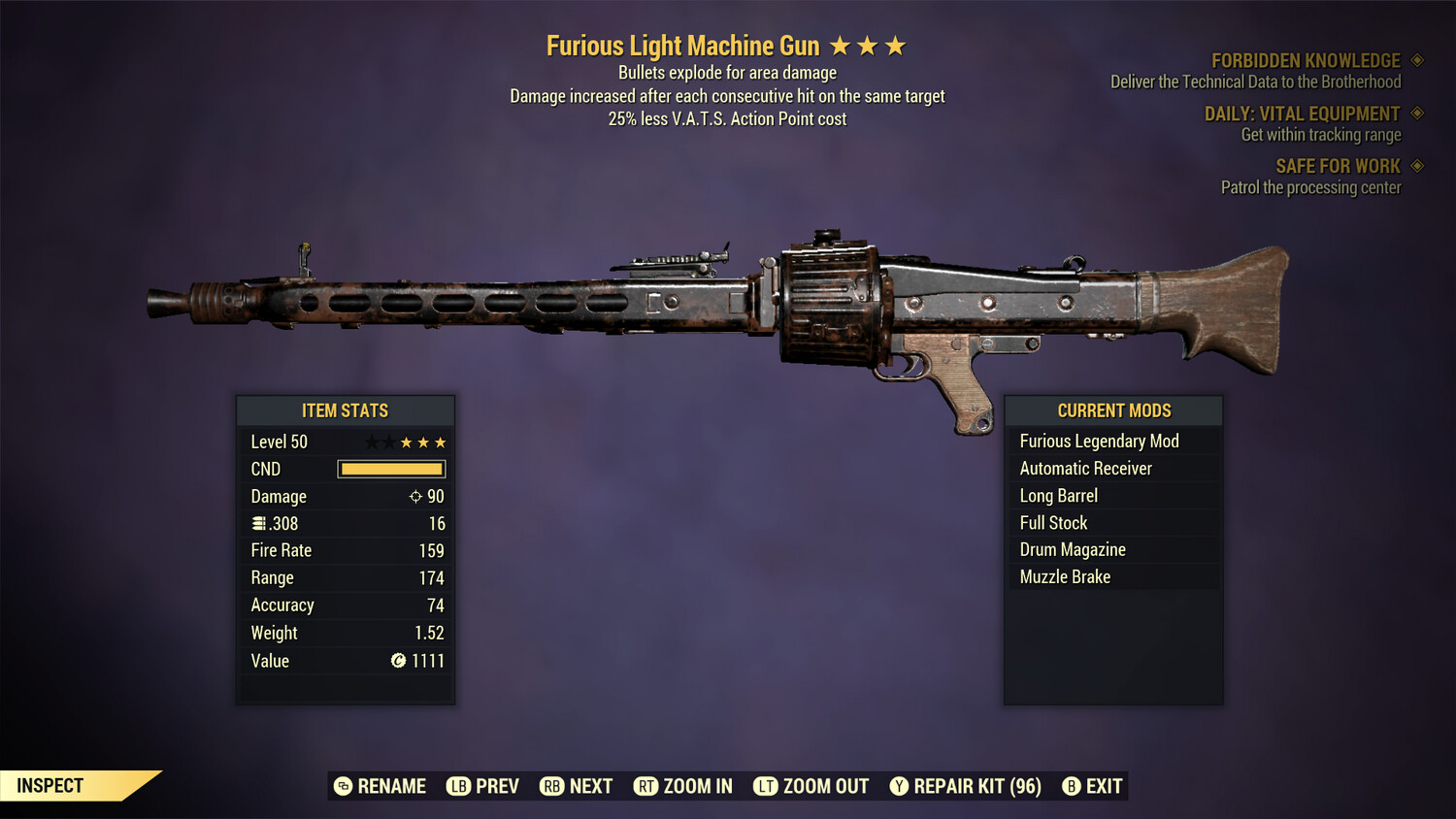 Furious Explosive 25 Light Machine Gun