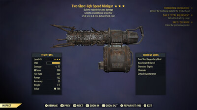 Two Shot Explosive 25 Minigun