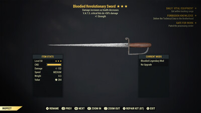 Bloodied 50/1S Revolutionary Sword