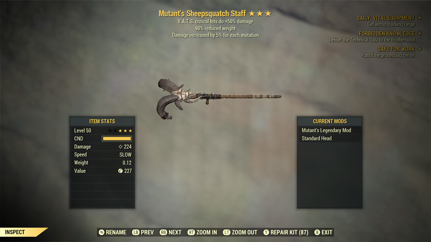 Mutants 50/90 Sheepsquatch Staff