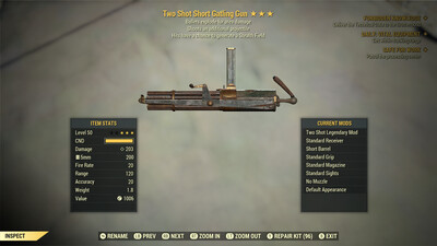 Two Shot Explosive Stealth Gatling Gun