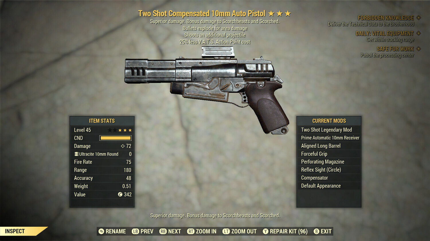 Two Shot Explosive 25 10mm Pistol