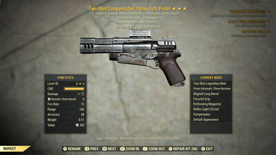 Two Shot Explosive 25 10mm Pistol